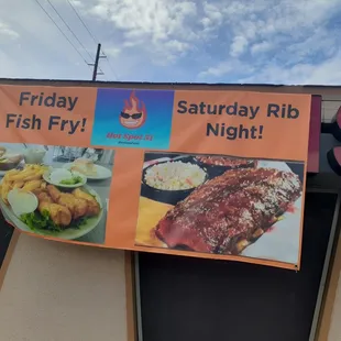 a sign for a fish fry