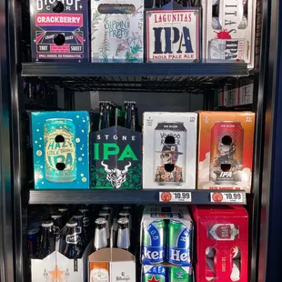 a vending machine full of beer