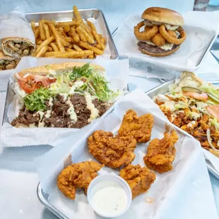 a variety of food items