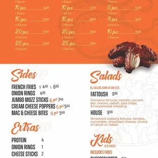 the menu for the hot spot