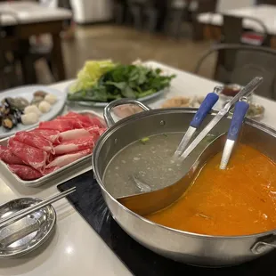 Chicken and tomyum broth