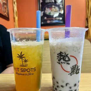 Pineapple Tea And  Taro Boba Tea! Nice!