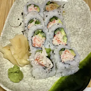 J1. California Roll with Ginger &amp; Wasabi! Delicious!