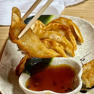 A5. Dumplings Fried with Dipping Sauce!