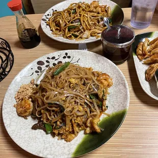 Combination Pad Thai, Chicken, Beef, &amp; Shrimp.  &amp;  Combination Lo Mein, Chicken, Beef, &amp; Shrimp.