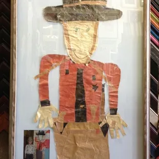 Kids art piece in a shadowbox