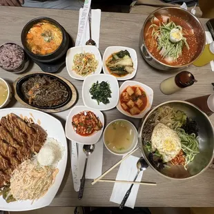 a table full of food