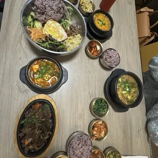 We ordered bibimbob&amp; korean style miso soup,bulgoggi &amp; kimchi soup &amp; woguzi soup