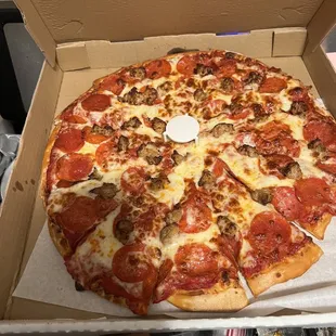Large Sausage, Pepperoni &amp; extra cheese