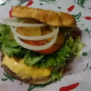 Green Chile Cheese Burger