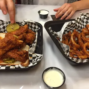 Medium Tenders + Onion Rings