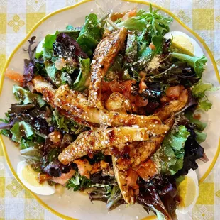 Chicken Balsamic Salad
Grilled chicken, parmesan cheese, tomato, and balsamic pepper jelly vinaigrette