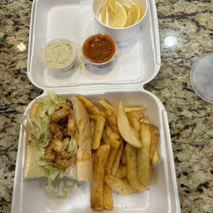 Grilled shrimp, Poboy