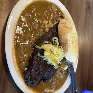 Blackened fish and étouffée!