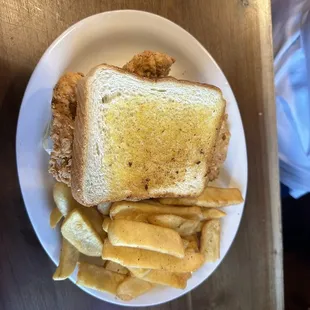 Pork chop sandwich.