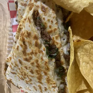 a tortilla and chips