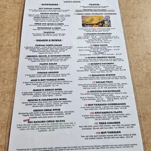 Menu front