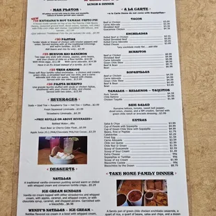 Menu back