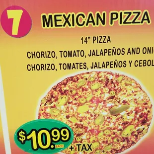 prices for mexican pizza