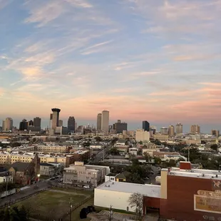 Skyline at sunset was beautiful.