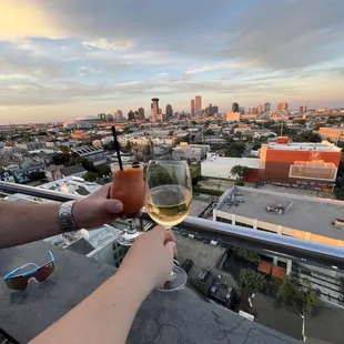 Frozen hurricane and wine with city views