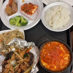 BBQ chicken combo with soup and 3 sides