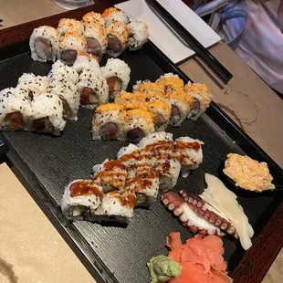 Arizona Roll, Gator Roll, Spicy Tuna Roll, Eel Roll, Scallop Delight, Conch, Octopus