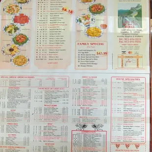 The menu @ Hot Wok, Brandon