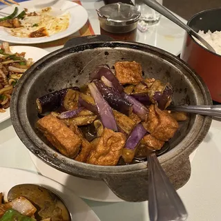 Eggplant & Tofu In Hot Pot-