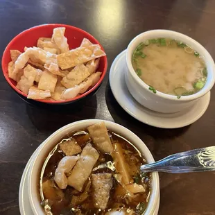 Hot &amp; sour soup &amp; miso soup