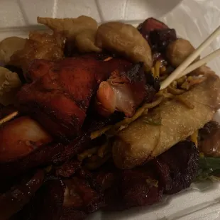 Sesame chicken  Chicken on a stick  Lo Mein Sweet &amp; Sour Chicken Or Pork Green beans