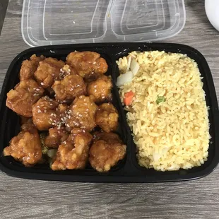 a meal in a plastic container