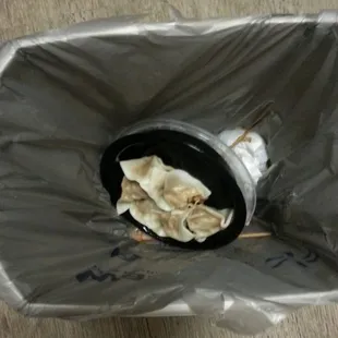 Disgusting steamed dumplings, right where it belongs