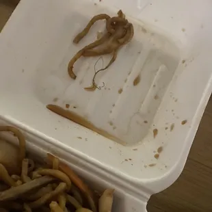 the contents of a take out container