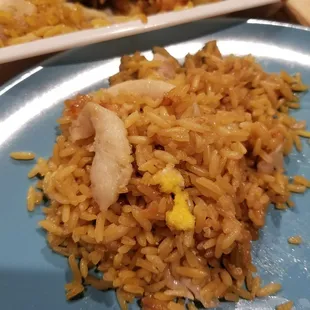 Chicken fried rice,  mine had no veggoes... not sure if that's normal