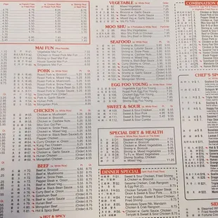 Current menu