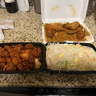Orange Chicken Fried Chicken Wings Shrimp Lo Mein  Verdict is definitely won&apos;t order again.