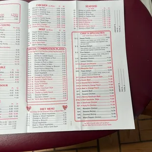 menu