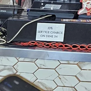 Be prepared to pay 10% extra if you want to sit down and eat