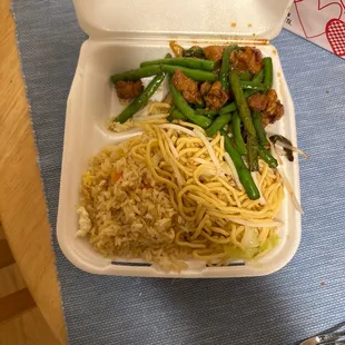 #3. String Bean Chicken, Chow Mein and Fried Rice Combo