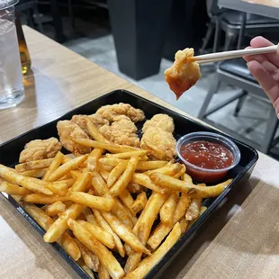 Chicken nuggets and French fries