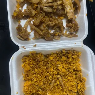 The rice from the fried rice in all of our entree orders