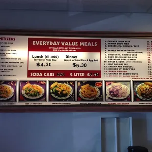 A pic of their order menu with some prices.