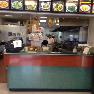 Their small but suitable kitchen.