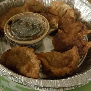 Fried pork dumplings.  Oh so yum!!