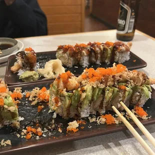 Tempura special roll , dragon roll