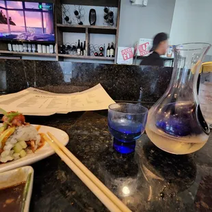 Ice cold sake on a hot, humid day