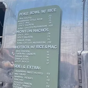 Prices and menu