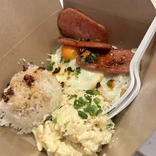 Spam &amp; Eggs w/ Mac and Rice