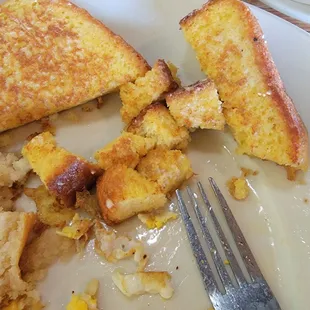 Dry French toast and eggs